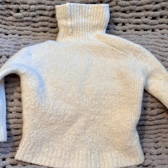 Mango Suit Woman's Organic & Alpeca Wool Cream CroppedSweater Size XXS - Picture 10 of 13